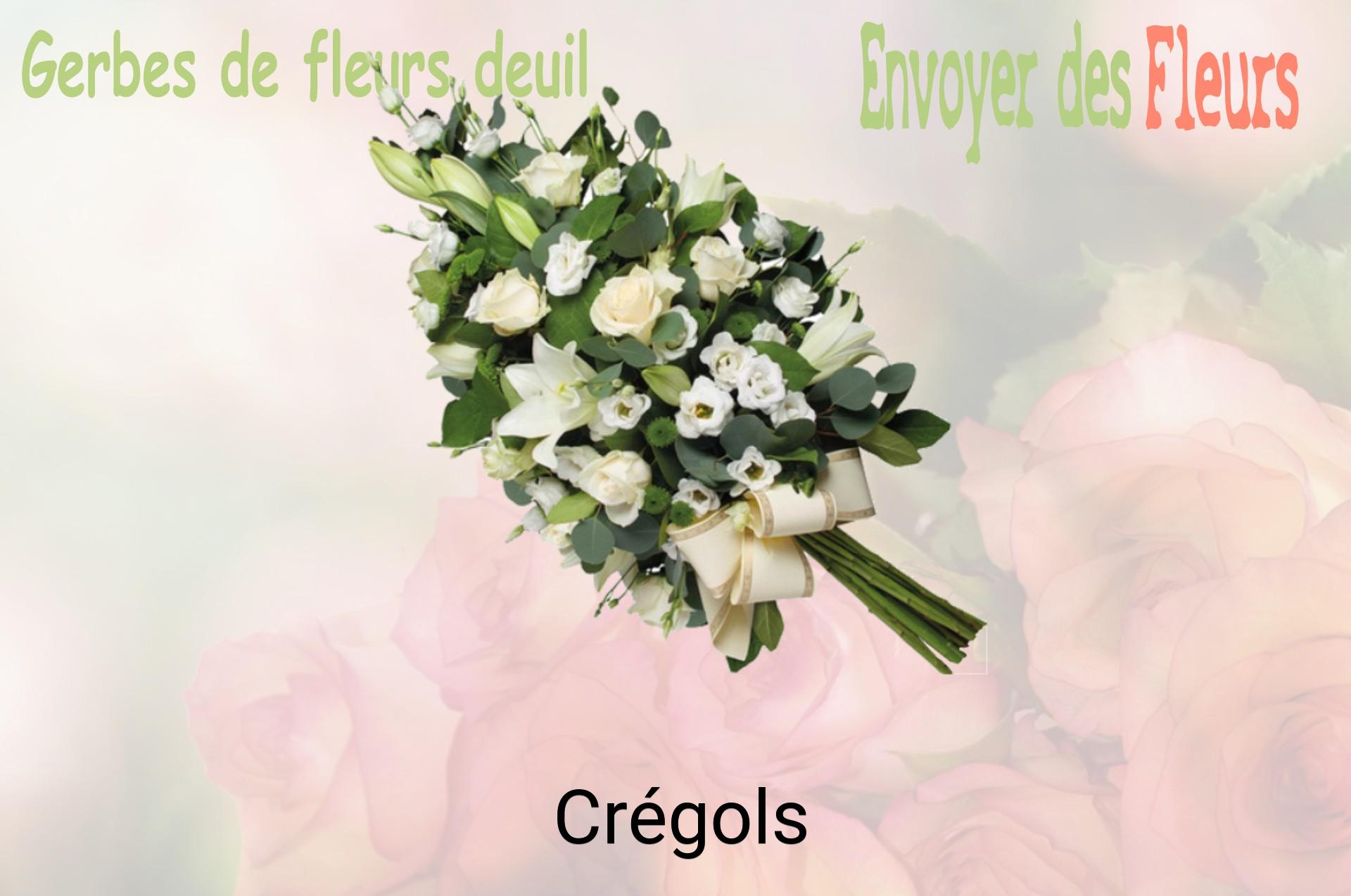 Gerbe de fleurs de deuil livrée à Crégols